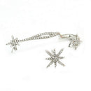 1 Pair Crystal Star Ear Cuff Rhinestone Ear Clip Metal Stud Earring Jewelry LJ