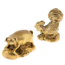 2pcs Traditional Chinese Zodiac Animals Statute Collections, Pig & Rooster