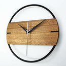 Fashion 30cm Wood Quiet Non Ticking Wall Clock Home Living Room Decor