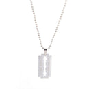Men Favorite Stainless Steel Razor Blade Pendant Fashion Ball FFhain Necklace ES
