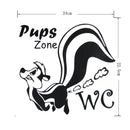 Pups Zone Toilet Cartoon Wall Stickers Removable DIY Door Wall Poster A