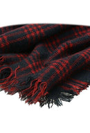 Wool Blend Tartan Plaid Soft Scarf Wrap Shawl Blanket Stole Pashmina Red+Bl U8G5