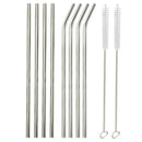 8pcs Stainless Steel Metal Drinking Straws+2 Cleaning Brushes Sets