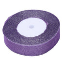 22 Metres 25mm Double Sided Satin Glitter Ribbons Bling Bows Reels Wedding  J6Q8