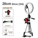 Tripod Phone Holder Clip With Led Ring Light Camera Photography Annular Lam