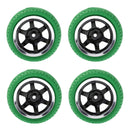4x 1/10 Scale RC On Road Speed Racing Car Rubber Tires Tyre and Wheel Green