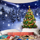 Christmas Tree Snowy Sky Wall Art Hanging Tapestry Dorm Bedspread Decor D
