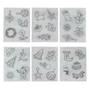 6Pcs Christmas Pendant Shrink Flim Key Chain Shrinky Art Papers Jewelry Making