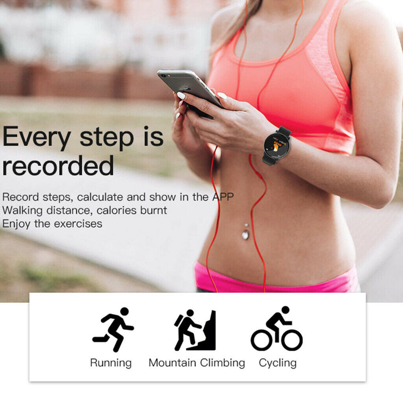 Men Sports Bluetooth Smart Watch Fitness Tracker Bracelet IP67 Waterproof TPU