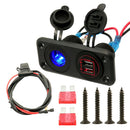 Dual USB Charger Socket Waterproof Power Outlet Fast Charge with Wire and Fuse
