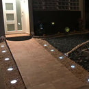 4x 8 LED Solar Buried Light Waterproof Under Ground Lawn Lamp (White Light)