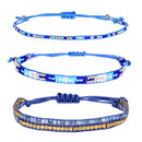 Hand-Knitted Rice Bead Set Bracelet Bohemian Style Woven 3-Layer Bracelet S