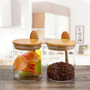 Food Storage Glass Jar Clear Sealed Canister Container with Lid and Spoon f