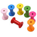 100 Pieces Colorful Wooden Sewing Tools Empty Thread Spools Sewing Crafts