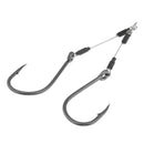 4x Jigging Assist Fishing Hooks High-carbon Steel Barbed Hooks w/ Solid Ring