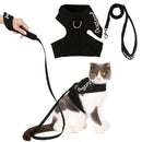 Dog Cat Universal Harness with Leash Set Escape Proof Cat Harnesses black