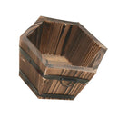 2PIECE Wooden Planter Whiskey Barrel Flower Hexagon Top Box for Garden Home S+M