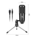 USB Condenser Microphone w/ Stand Studio Recording Vocals Streaming Broadcast