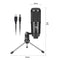 USB Condenser Microphone w/ Stand Studio Recording Vocals Streaming Broadcast
