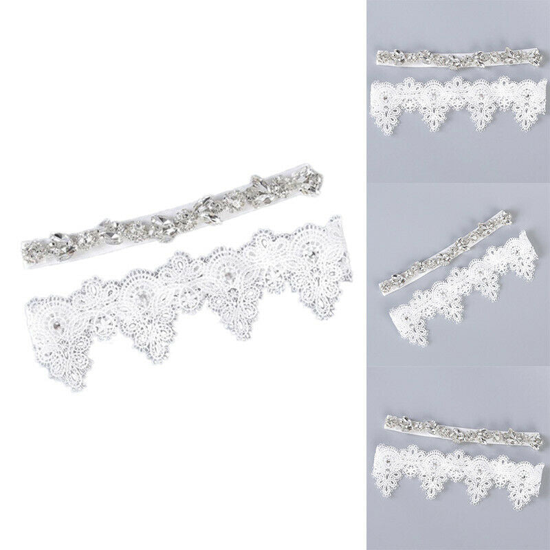 Women Rhinestone Lace Leg Wedding Garter Thigh Ring Belt Bridal Accessories P Gw