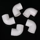 5 Pieces white 20mm dia 90 angle degree elbow pvc pipe adapter FT