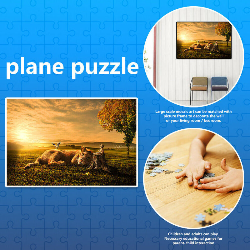 1000pcs DIY Jigsaw Lying Big Lion Puzzle Educational Animal Picture Toys