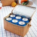 Bags Picnic Insulated Thermal Waterproof Lunch Bag Woven Imitation Rattan