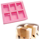 Rectangle 6-Cavity Soap Mold Cake ice Silicone Mould Tray Homemade Craft DIY