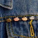 4pcs Collar Shirt Badge Brooch Lapel Pin Jewelry Coffee Beans Mini Size