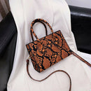 Women Handbag Animal Pattern PU Shoulder Portable Messenger Bag (Brown)