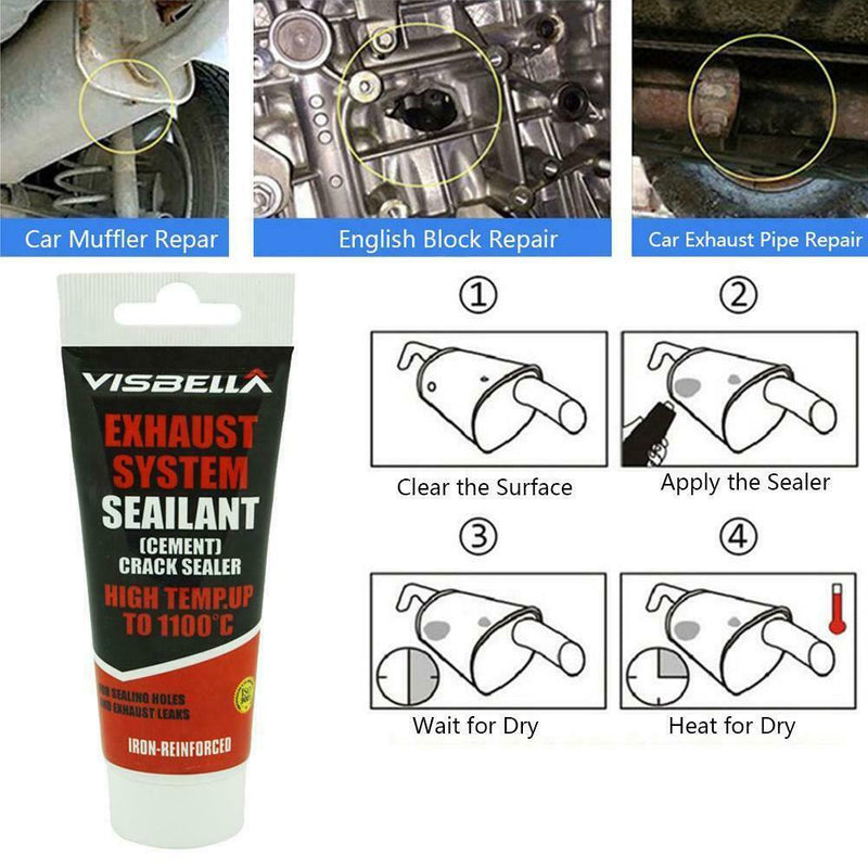 Car Exhaust System Pipe Repair Kit High Temperature to 1100C Cement Sealant 2019