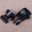 5pcs Paracord Bracelet Buckle Whistle Compass Flint Fire Starter Scaper Blade