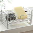 Drainer Rack Stainless Iron Kitchen Draining Organizer With Tray Sponge Hol