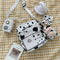 Canvas Women Cow Print Clear Splicing Pendant Shoulder Crossbody Bags (2) A