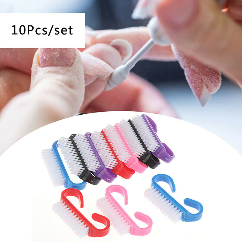 10Pcs Nail Cleaning Clean Brush File Manicure Pedicure Remove Dust Clear To Nw