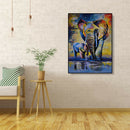 DIY Colorful Elephant Painting By Numbers Kit Canvas Oil Art Picture Craft