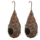 2 Pack Bird House, Hanging Birdhouse Hummingbird Nest Fiber Hand-Woven Roosting