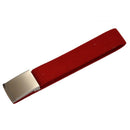 Unisex Plain Webbing Canvas Metal Buckle Belt Red