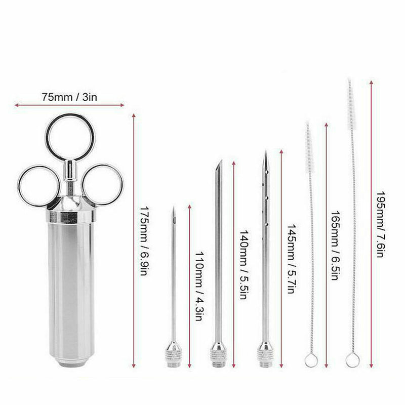 1 Set Turkey Baster Barbecue Basting Brush W/ Meat Marinade Injector