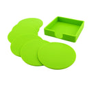 7pcs Silicone Placemat Coasters Cushion Mug Tea Cup Pad Non-slip Mat,Green