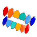 Hip Hop Grills Set Top and Bottom Mouth Tooth Cap Hip Hop Teeth Grills - Rainbow