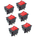 2Pcs Red Black 4 Pin DPST on/off 2 Positions AC 250V/15A 125V/20A Rocker Us H3C0