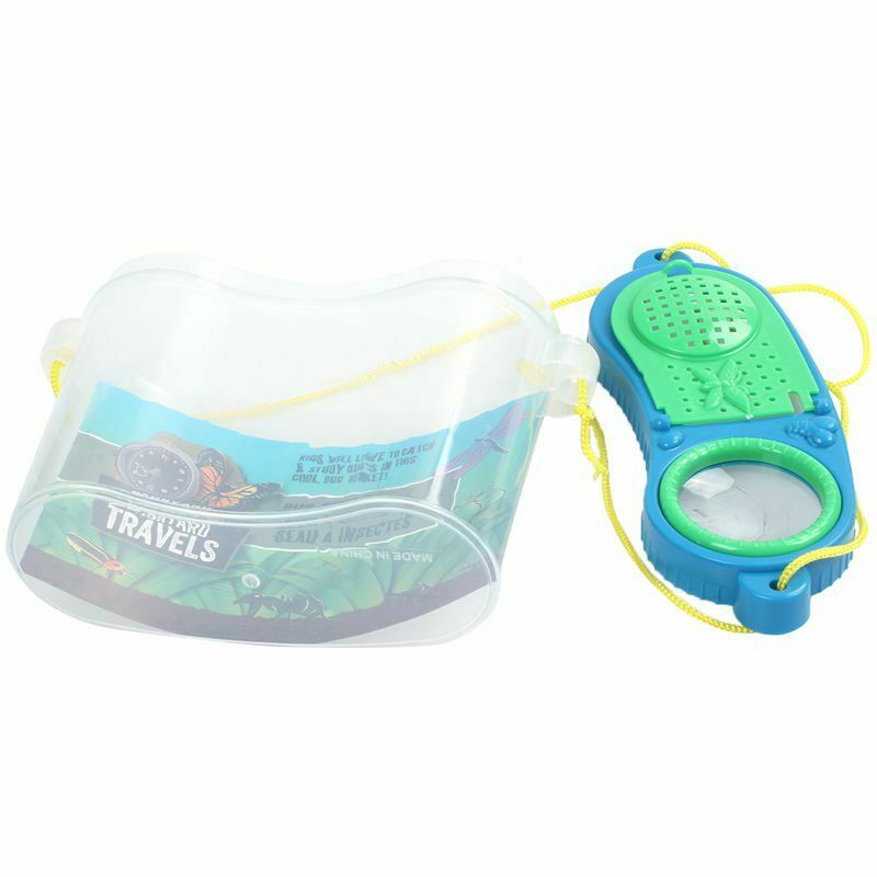 3pc Educational Kids Backyard Catching Kit Catch & Store Tweezers Y5M8