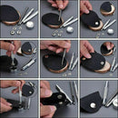180 Set Leather Rivets Double Cap Rivet Tubular Metal with Tool Studs Fixin H8M4