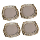 4Pieces Stretch Velvet Chair Covers Dining Chair Seating Cushion Decor Khaki