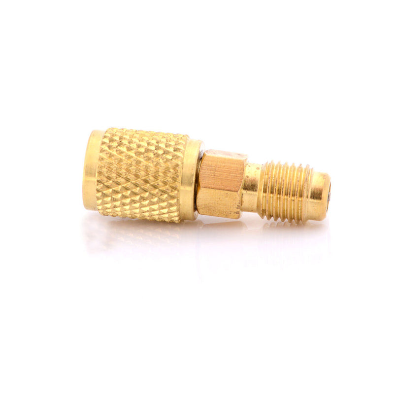 R12 R134A Brass Refrigeration Fitting Adapter 1/4'' To 1/4'' W/Valve Core  J Bj