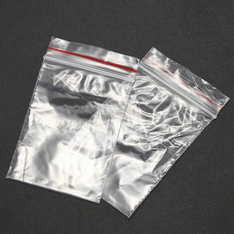Clear Grip Self Press Seal Resealable Polythene Zip Lock Plastic Jewelry 100M9C7