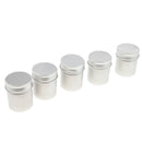 5 Pack 50ml Aluminum Metal Tins Containers with Screw Lid - Great for Spices,