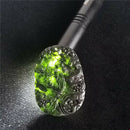 Natural Chinese Black Green Jade Dragon Phoenix Necklace Pendant Lucky Amulet
