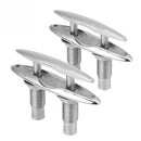 1X(Boat Ship Mooring Dock Neat Cleat Stainless Steel Double-Deck Push-Pull